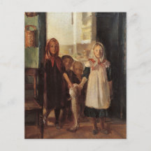 Unusual art painting of little girls w giant fish personalized flyer