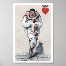 Unusual Clown King of Hearts Playing Card Image Posters
