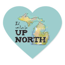 Up North Michigan Colourful Heart Sticker