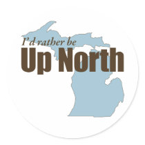 Up North - Michigan Round Stickers