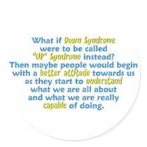 "UP" Syndrome Round Sticker