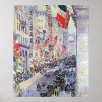 Up the Avenue from 34th Street, May 1917 by Hassam Print