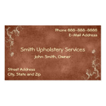 Upholstery Upholsterer Leather Business Card