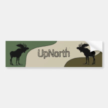 UpNorth Moose Silhouette Bumper Sticker