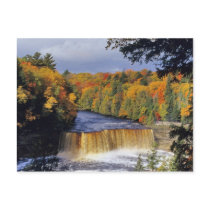 Upper Tahquamenon Falls in UP Michigan in autumn Post Cards