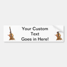 Upright acoustic bass with hands musician bumper stickers