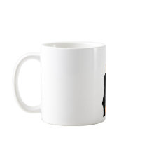 Upright bass player, full body black suit coffee mugs