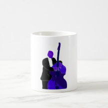 Upright bass player, purple version painting coffee mug