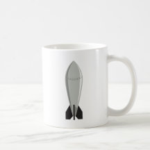 Upright metal missile coffee mug