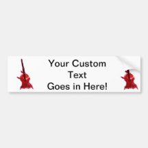 Upright orchestra bass image red version bumper sticker