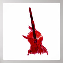 Upright orchestra bass image red version print