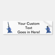 Upright orchestral acoustic double bass blue art bumper stickers