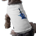 Upright orchestral acoustic double bass blue art doggie tee shirt