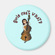 Upright String Double Bass Girl Magnet