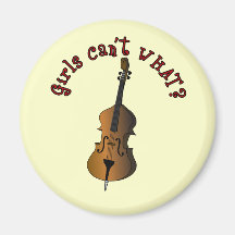 Upright String Double Bass Player Fridge Magnet