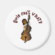 Upright String Double Bass Player Woman Fridge Magnets