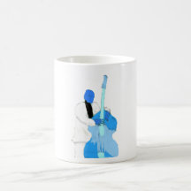 uprightbassplayerBlueWhiteversion Coffee Mugs