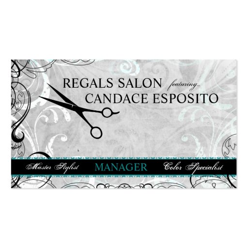 Upscale Swirls and Fluers Salon Business Card