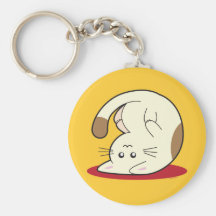 Upside Down Cat Key Chain