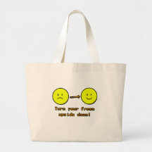 Upside Down Frown Tote Bags