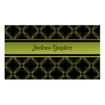 Uptown Elegance Business Card, Olive Green