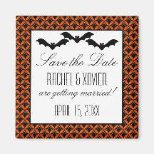 Uptown Glam Bats Halloween Save the Date Magnet