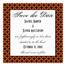 Uptown Glam Halloween Save the Date Invite