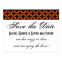 Uptown Glam Halloween Save the Date Postcard