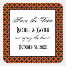 Uptown Glam Halloween Save the Date Stickers