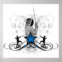 Urban and Hip Fencing Illustration Print