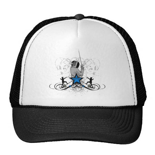 Urban and Hip Fencing Illustration Trucker Hats