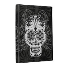 Urban Aztec Sugar Skull Art Black iPad case