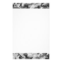 Urban Camouflage - Black & Grey Personalized Stationery