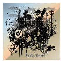 Urban Chaos Party Invitation
