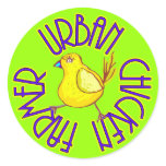 Urban Chicken Farmer Round Sticker