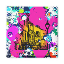 urban city graffiti paint splatter design colourfu fridge magnet