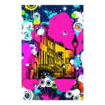 urban city graffiti paint splatter design colourfu customized stationery