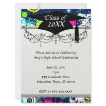 urban city graffiti paint splatter graduation custom announcement