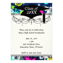 urban city graffiti paint splatter graduation announcement