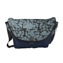 Urban Cracked Leather Look in Steel Blue Messenger Bags