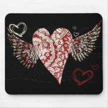 Urban Fleur Winged Heart Mousepad