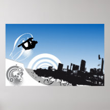 Urban Freestyle Snowboarding Poster