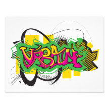 urban graffiti design custom invitation