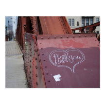 Urban graffiti thank you postcard