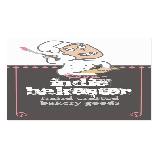 urban indie comic pastry chef baking frosting b... business cards
