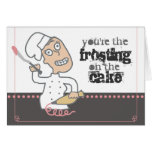 urban indie comic pastry chef baking frosting n... cards