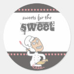 urban indie comic pastry chef baking gift tag s... stickers
