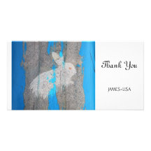Urban Rabbit Graffiti Custom Photo Card