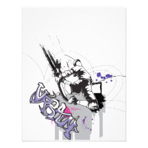 urban sk8er graffiti design invites