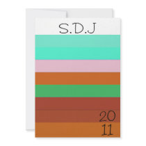 Urban Stripes Initials Grad Invite